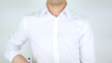 Tablet PC, cam üzerinde yazılı adam