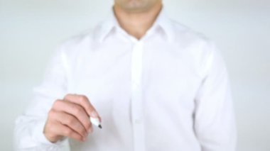 Teknik okul Savvy müşteri, adam cam üzerine yazma