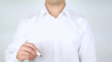 Bizim ortak ol, cam üzerinde yazılı adam