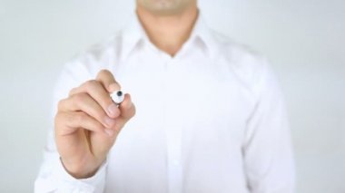 İş verimliliği, adam cam üzerine yazma