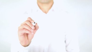 İş büyüme, adam cam üzerine yazma