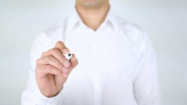 İflas, adam cam üzerine yazma