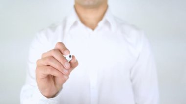 Minnettar, cam üzerinde yazılı adam