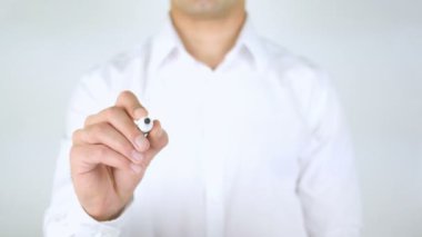 Güzel, adam cam üzerine yazma