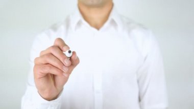 İş sunumu, adam cam üzerine yazma