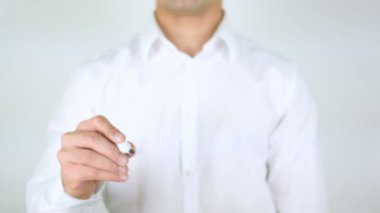 Senin geleceğin seçin, cam üzerinde yazılı adam