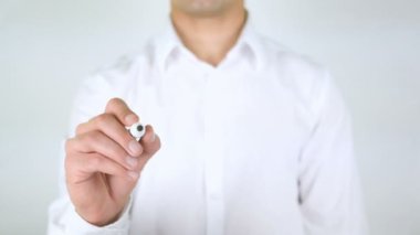 Dünya bağlanmak, cam üzerinde yazılı adam