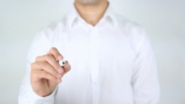 İş hayal, cam üzerinde yazılı adam