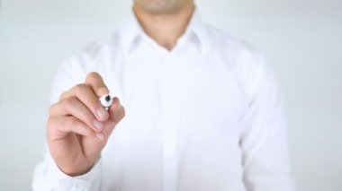 Fikirlerinizi finans, cam üzerinde yazılı adam