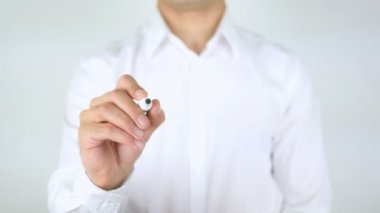 Satış artırmak, cam üzerinde yazılı adam