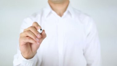 Bilgi alışverişi, adam cam üzerine yazma