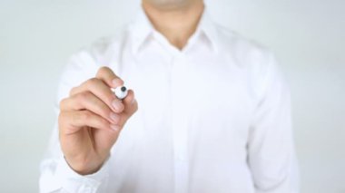 Internet iş, adam cam üzerine yazma