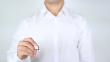 Sadece Hayır demek, cam üzerinde yazılı adam