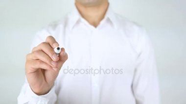 Hadi başlayalım ulaşmak, cam üzerinde yazılı adam