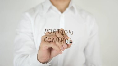 Porsiyon kontrolü, camın üzerine yazılmış