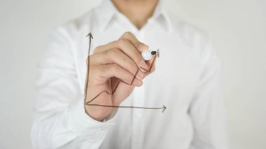 Cam üzerine çizilmiş bir büyüme grafik