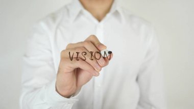 Vizyon, camın üzerine yazılmış