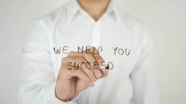 Biz başarılı, camına yazılı yardımcı