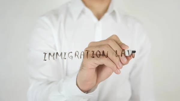 Ley de Inmigración, escrita en vidrio — Foto de Stock
