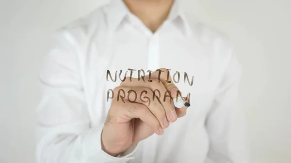 Programa de Nutrição, Escrito em Vidro — Fotografia de Stock
