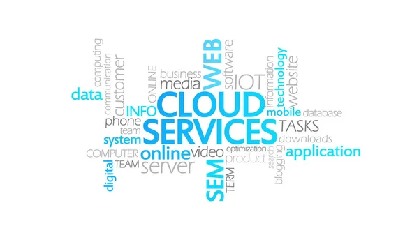 Cloud Services, geanimeerde typografie — Stockfoto