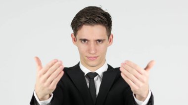 İşadamı, beyaz arka plan davet