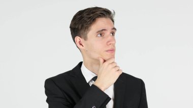 Düşünme iş adamı, beyaz arka plan