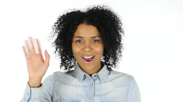 Video Chat Afro americký žena — Stock fotografie