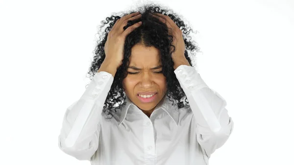 Mujer afroamericana reaccionando al fracaso —  Fotos de Stock