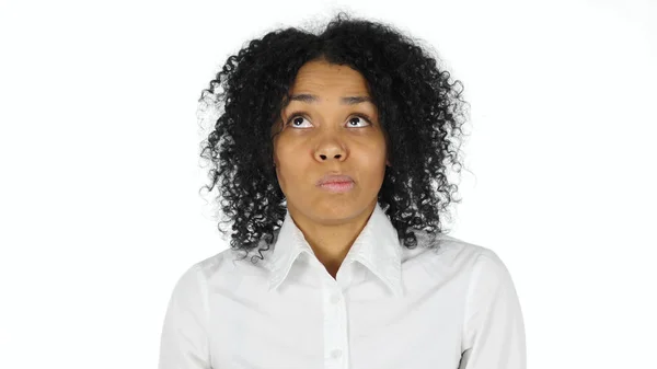 Confused Scared Black Woman — Stock Photo, Image