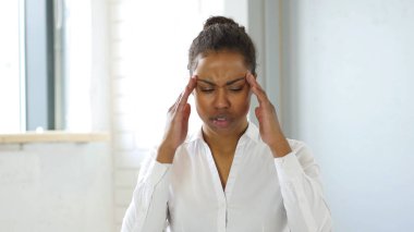Tense Black Woman, Headache clipart