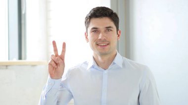 Zafer, ofis, kapalı başarılı adam