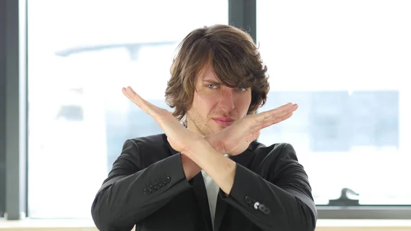 Rejecting, Disliking Gesture by Businessman In His Office — Stock Photo, Image