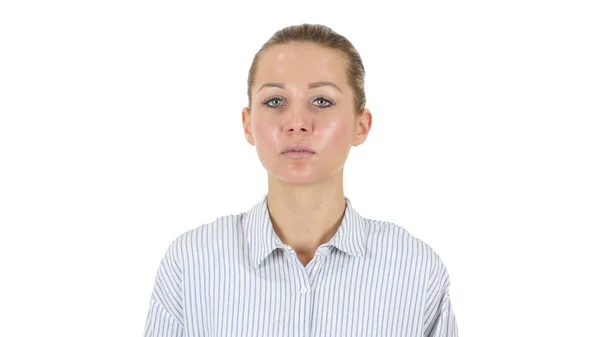 Retrato de mulher de negócios, fundo branco — Fotografia de Stock