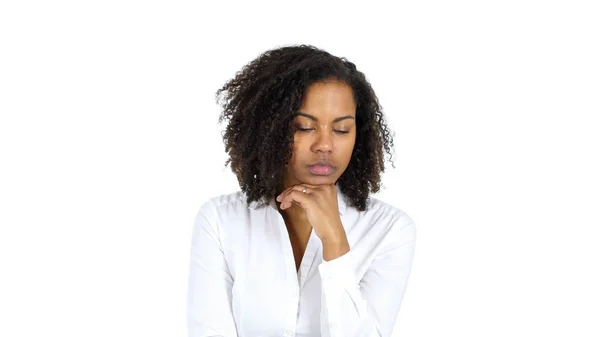 Durmiendo mujer negra, fondo blanco —  Fotos de Stock