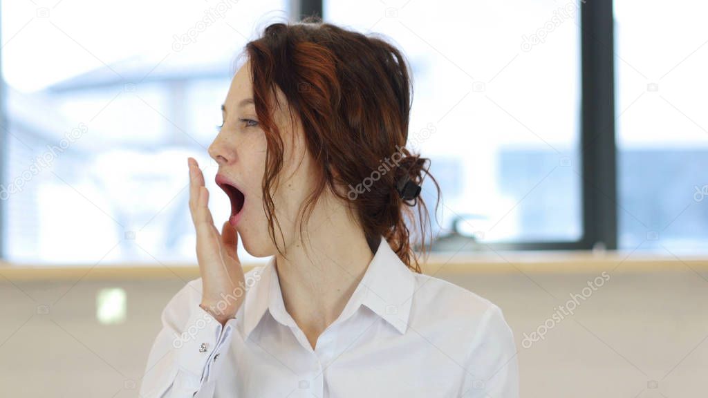 Yawning Woman, Workload in Office