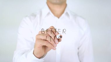 Daha iyi bir hayat, cam, el yazısıyla yazma adam