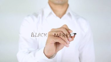 Pazar siyah, cam, el yazısıyla yazma dostum