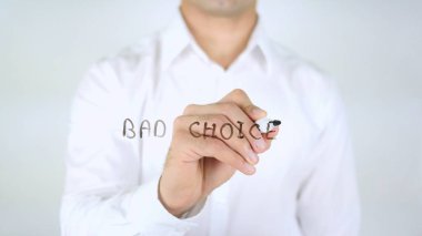 Kötü seçim, adam cam, el yazısıyla yazma