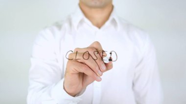 Kapalı, dostum el yazısı cam üzerine yazma