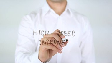 Yüksek hızlı Internet, işadamı yazma camına