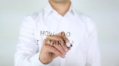 Nasıl başlayayım, işadamı camın üzerine yazma