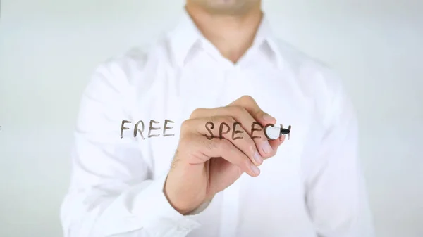 Free Speech, Escrita Empresarial em Vidro — Fotografia de Stock