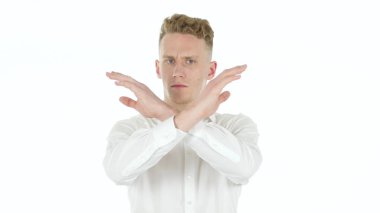 Genç işadamı tarafından Rejcting jest