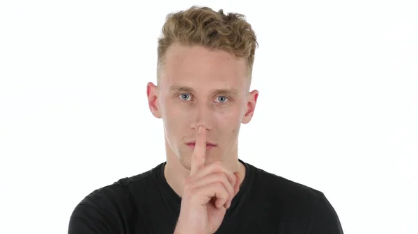 Stilte, Shut Your Mouth, de vinger op de lippen — Stockfoto