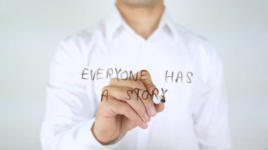 Herkesin bir hikayesi vardır dostum cam üzerine yazma