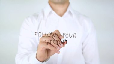 Vizyon izleyin, cam üzerinde yazılı adam