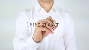 Önemli, adam cam üzerine yazma