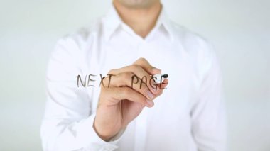 Sonraki sayfa, cam üzerinde yazılı adam