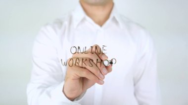 Online atölye, adam cam üzerine yazma